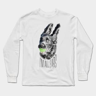 funny black working cocker spaniel dog im all ears Long Sleeve T-Shirt